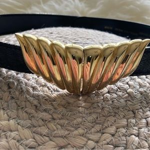 RAYMAN RIDLESS 1980’S VINTAGE GENUINE SNAKE SKIN GOLZD BUCKLE BELT LARGE